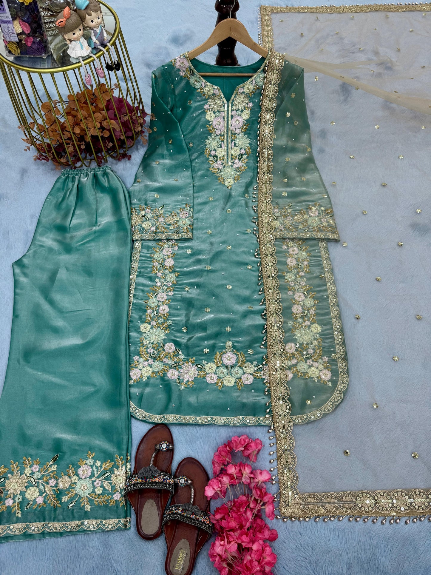 Premium Top Plazo Set With Dupatta